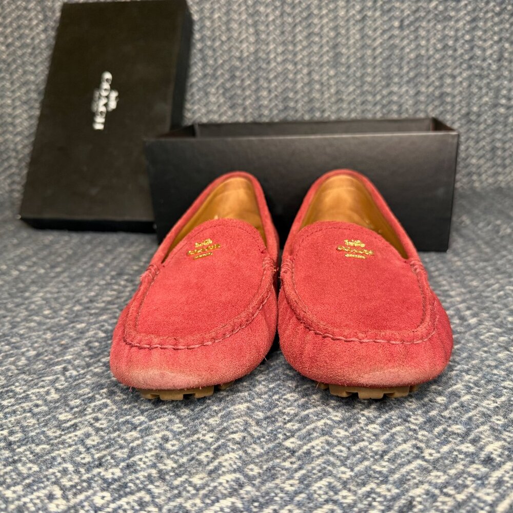 Coach Loafers Red Suede - SZ 8 - Picture 5 of 7